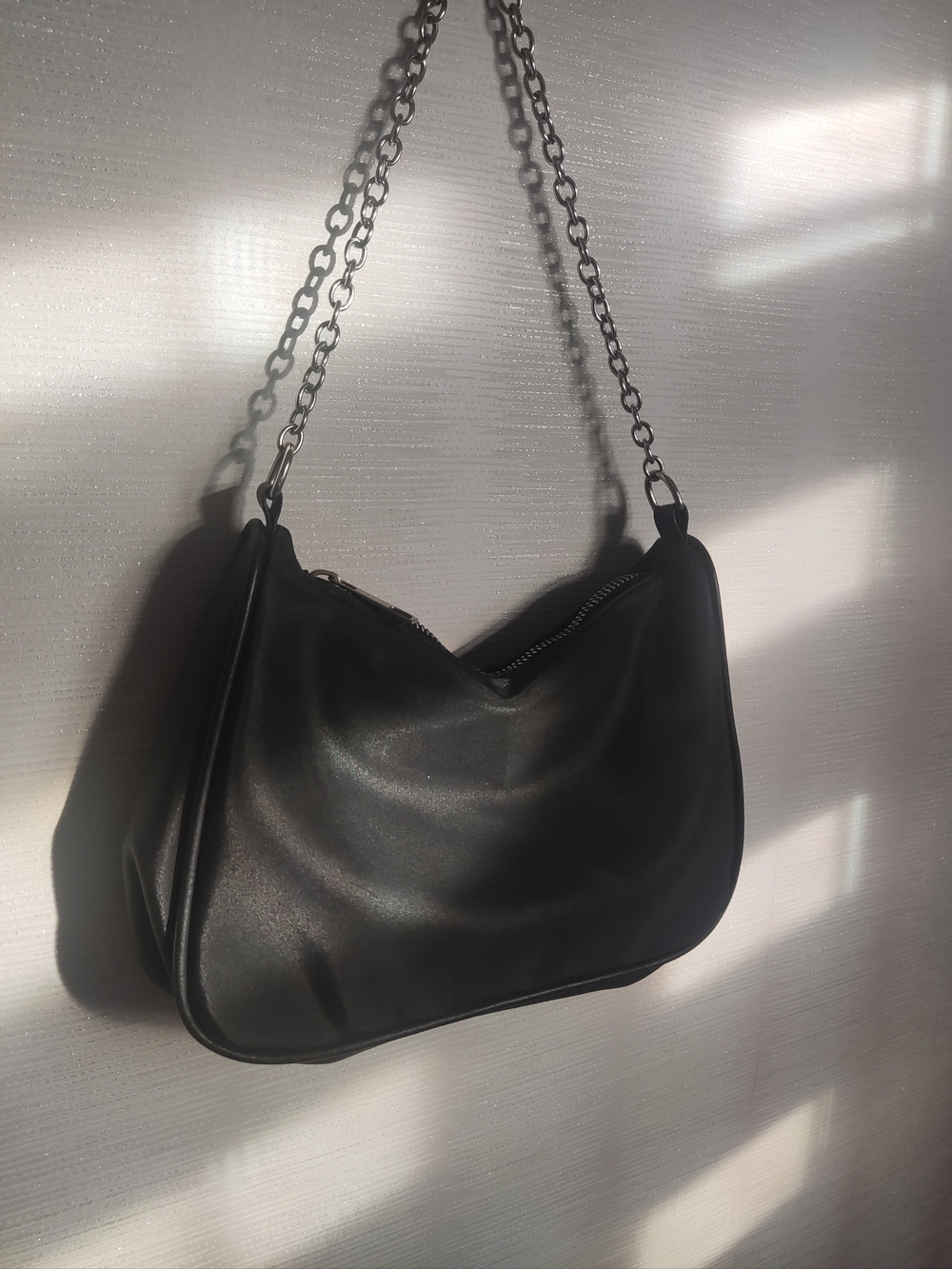 Classic Black Chain-Handle Shoulder Bag